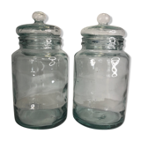 Pair of glass jars