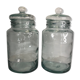 Pair of glass jars