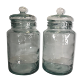 Pair of glass jars