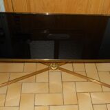 Bronze coffee table and black glass