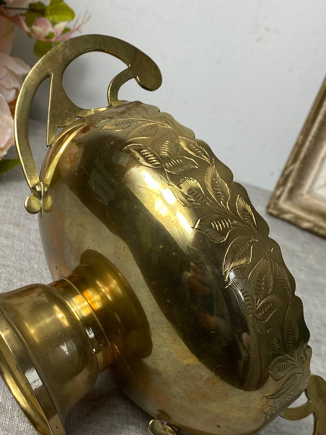 Art nouveau brass salad bowl