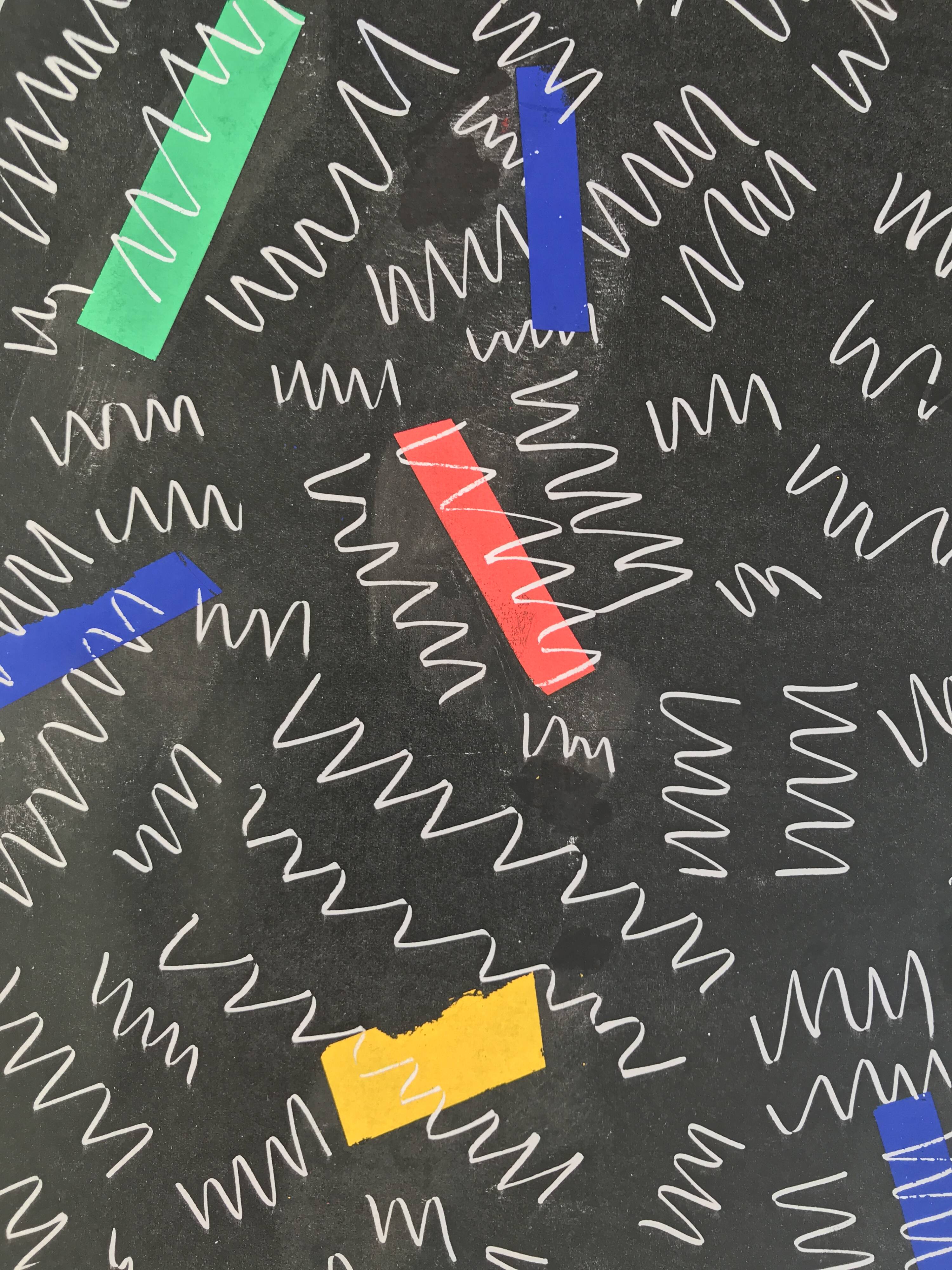 Elie Dayan, Untitled (abstract motif). Mixed media on paper.