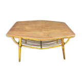 Vintage rattan and bamboo table