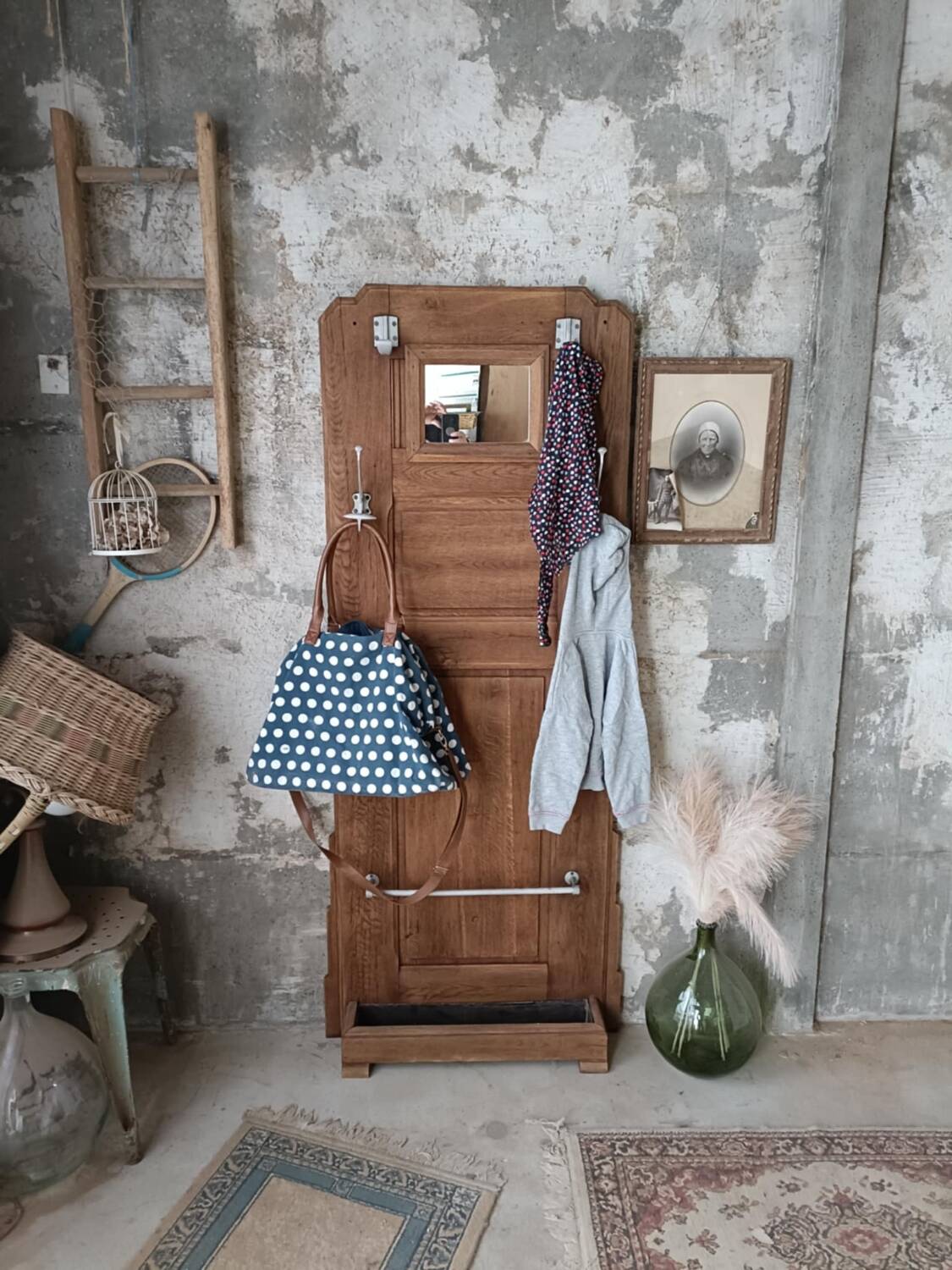 Wooden coat rack