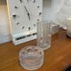 Decorative Organic Glass Vases, set of two engraved sculptural pieces, vintage