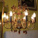 Large Murano Chandelier with Grapes and Leaves
