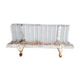 Old metal bench perforated vintage period 1950/60