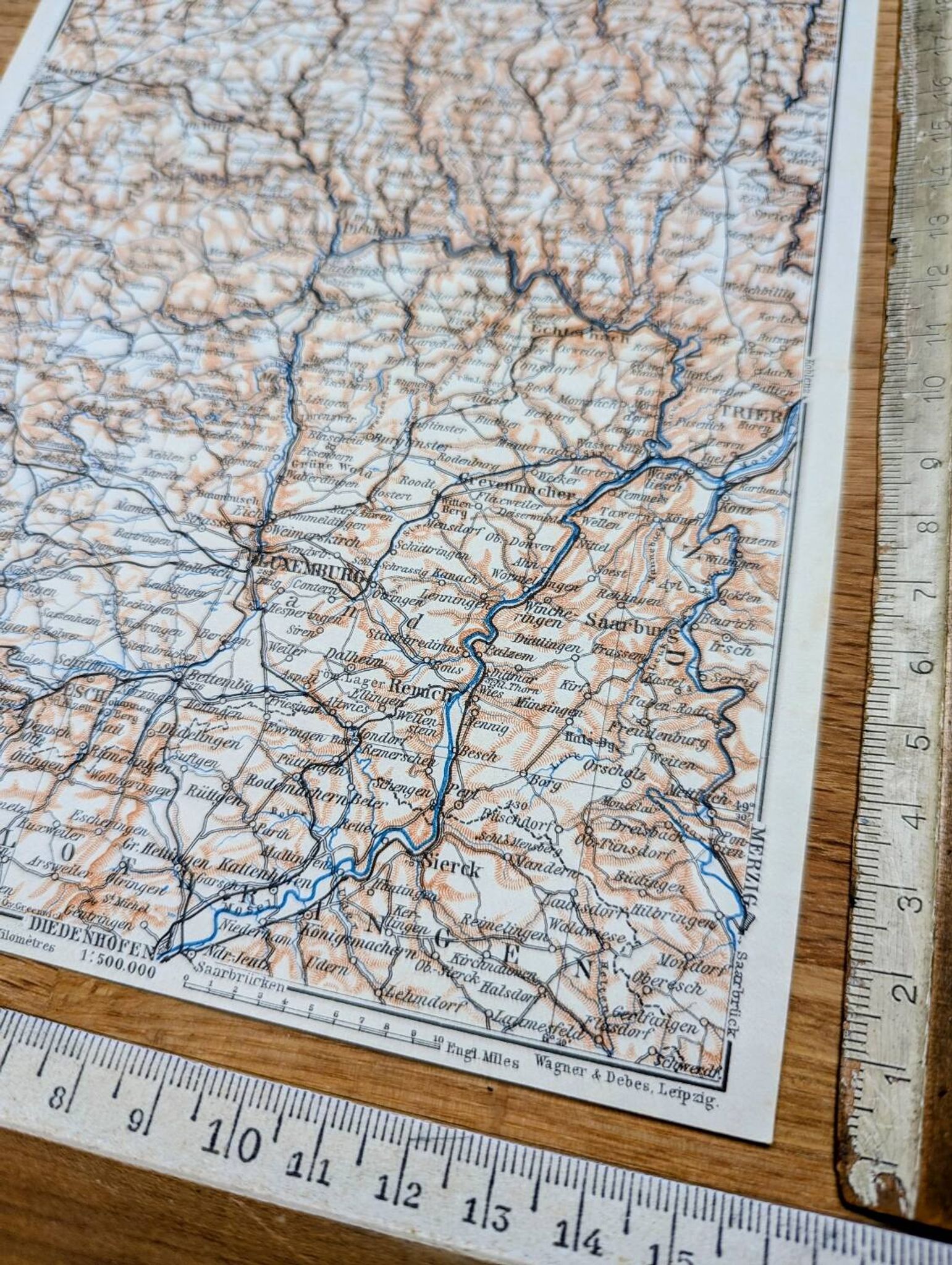 Printed in 1910, Luxembourg and its surroundings.