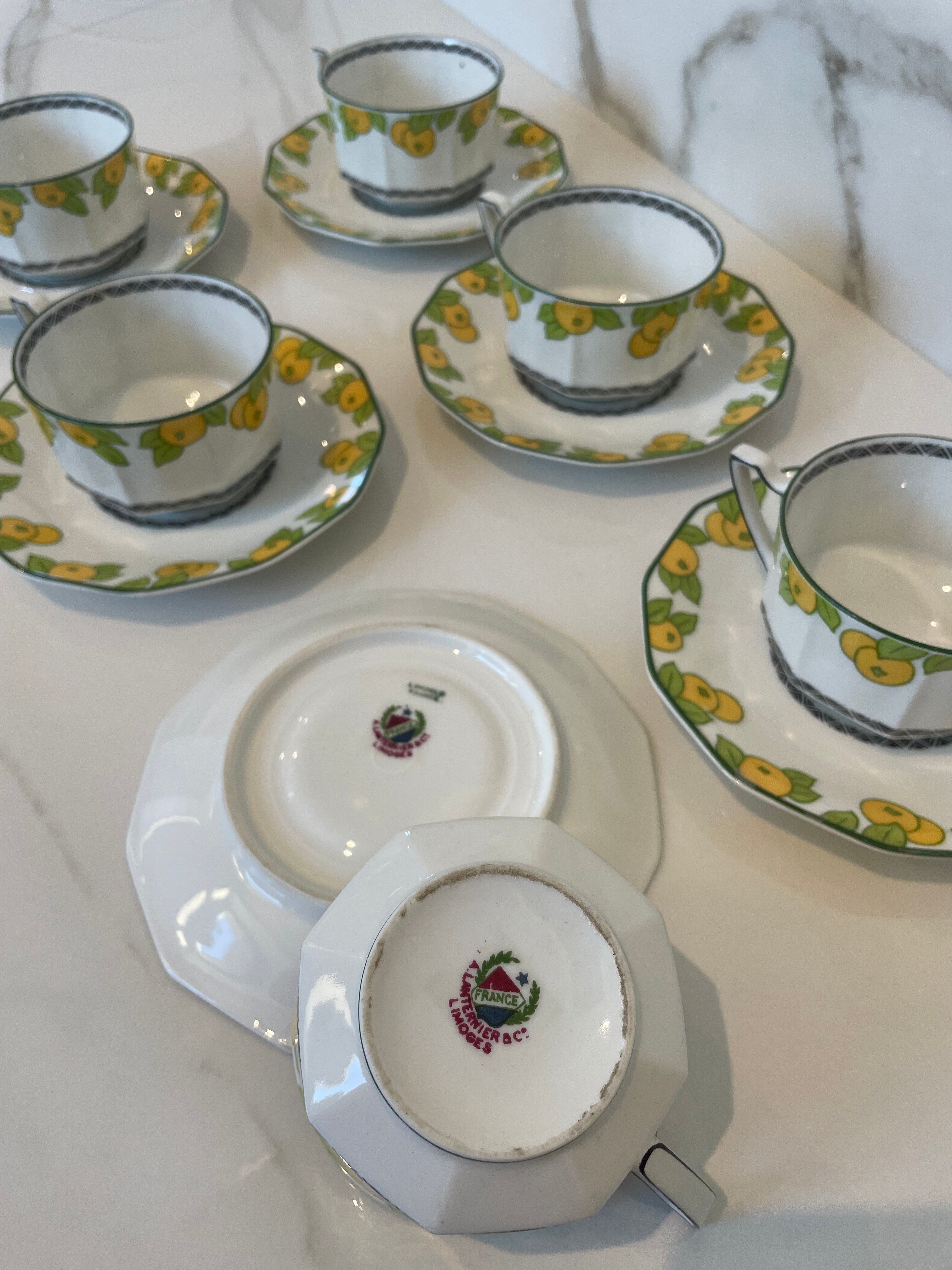 Art Deco tea service - Limoges Lanternier - 1920s 1930s