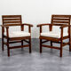Oak armchair from the 50s with Lelièvre buckle cushion