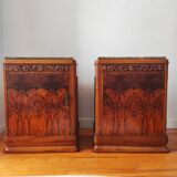Pair of Art Deco bedside tables in solid blonde walnut – France 1930