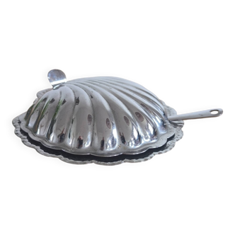 Beurrier coquillage en inox et verre