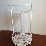 White perforated metal side table