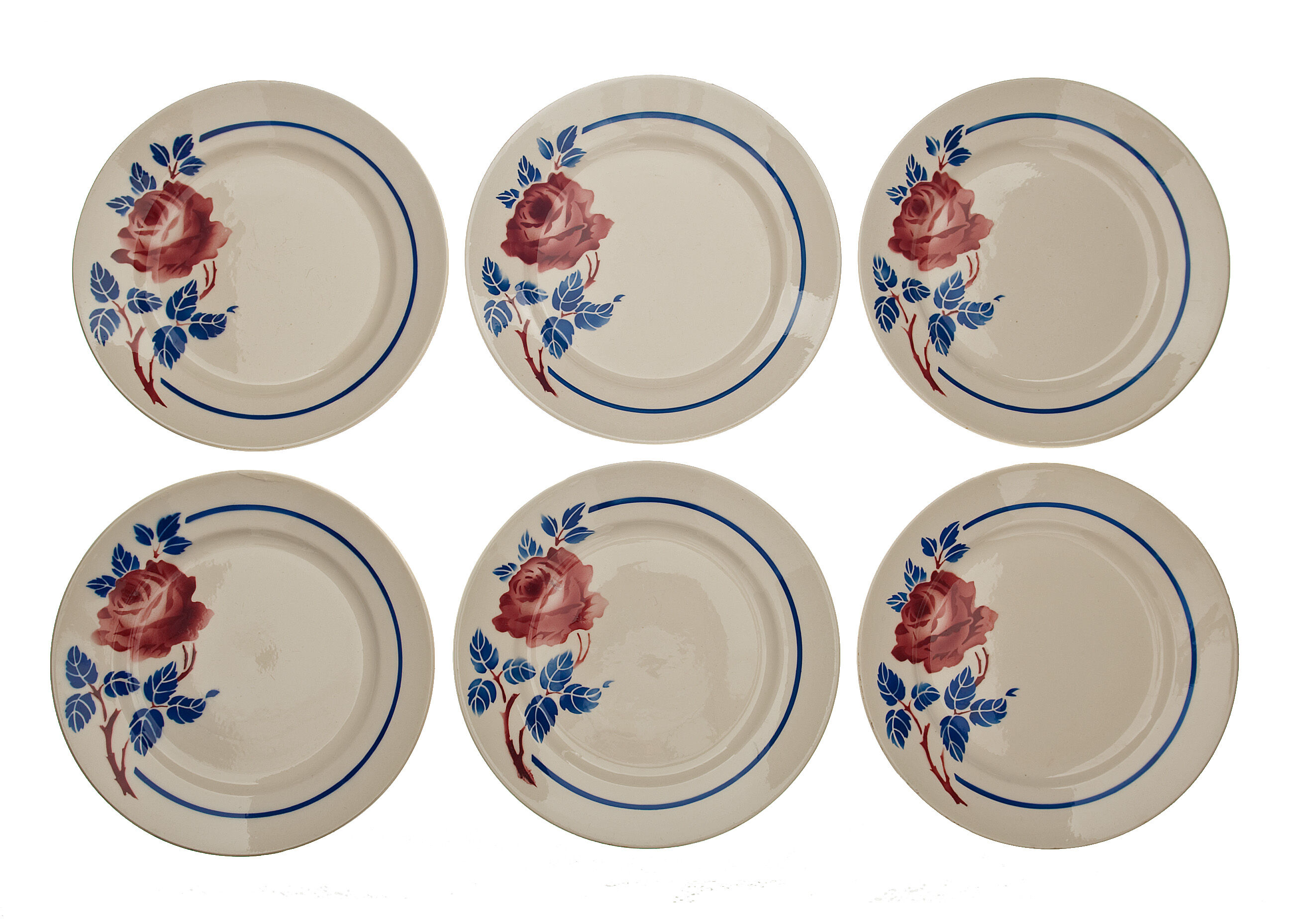 6 Dessert plates Chantal / earthenware KG Luneville n°2