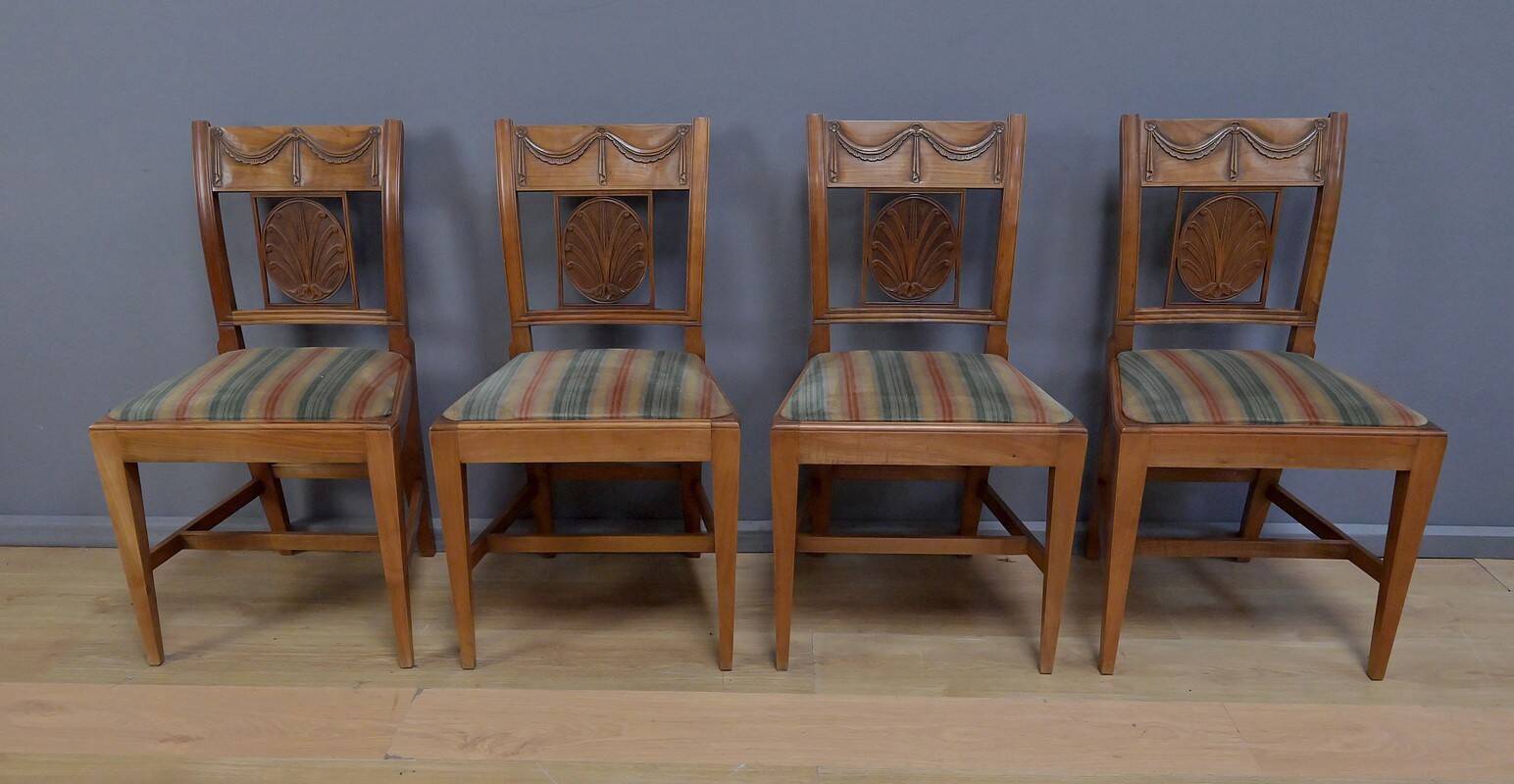 Set of 12 Provençal Chairs in Cherry Wood – Mid 20th Century