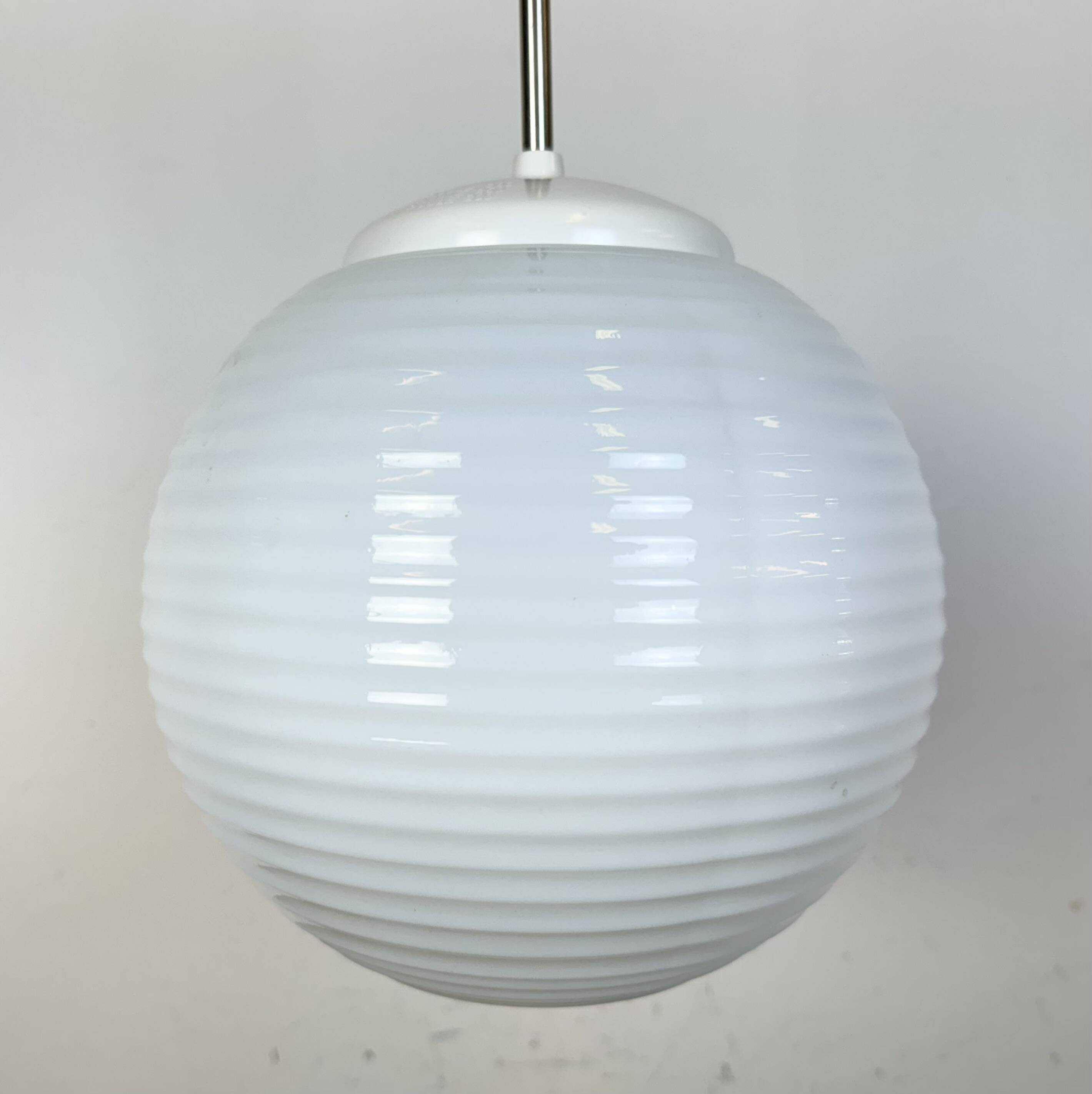 Vintage Chandelier with Milk Glass from Elektrosvit, 1960s