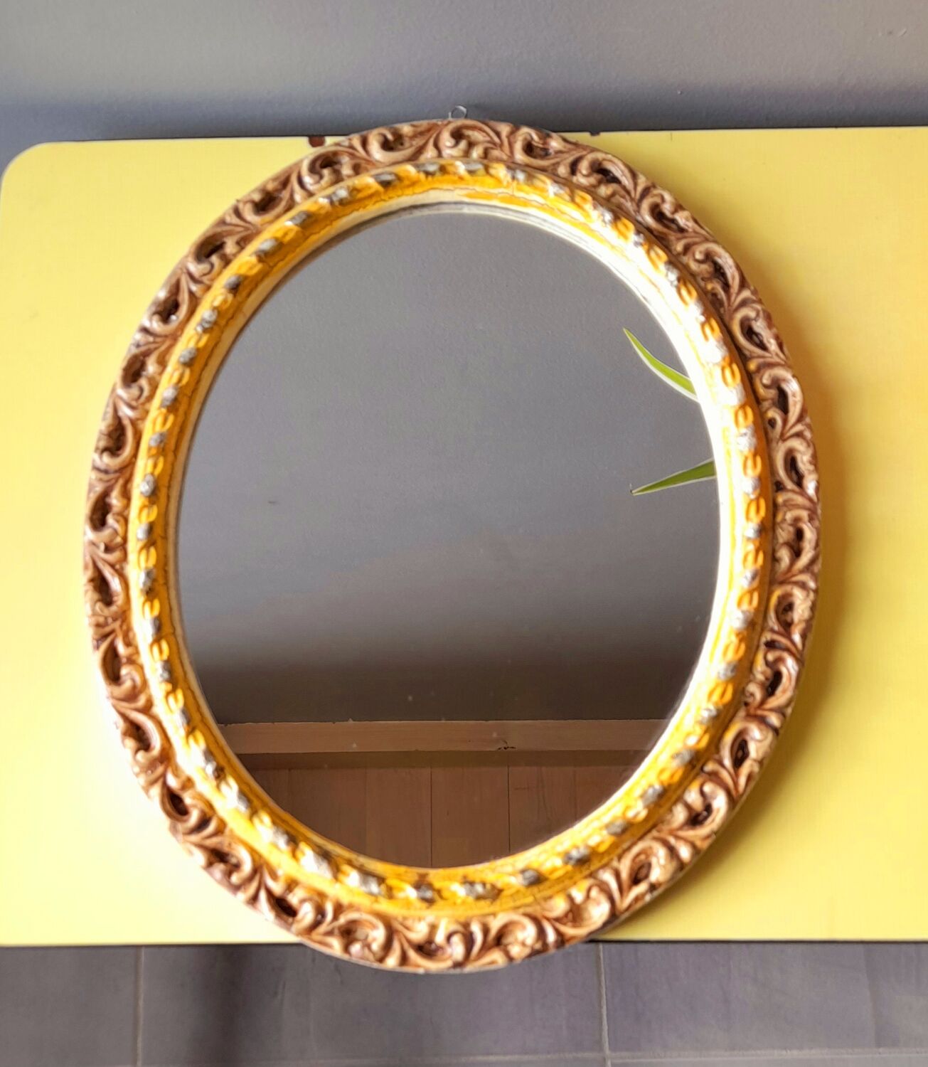 Antique stucco mirror