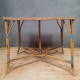 "1900" table in bamboo and wicker