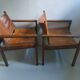 Pair of Michel Arnoult safari armchairs, Brazil 1960, rosewood and leather