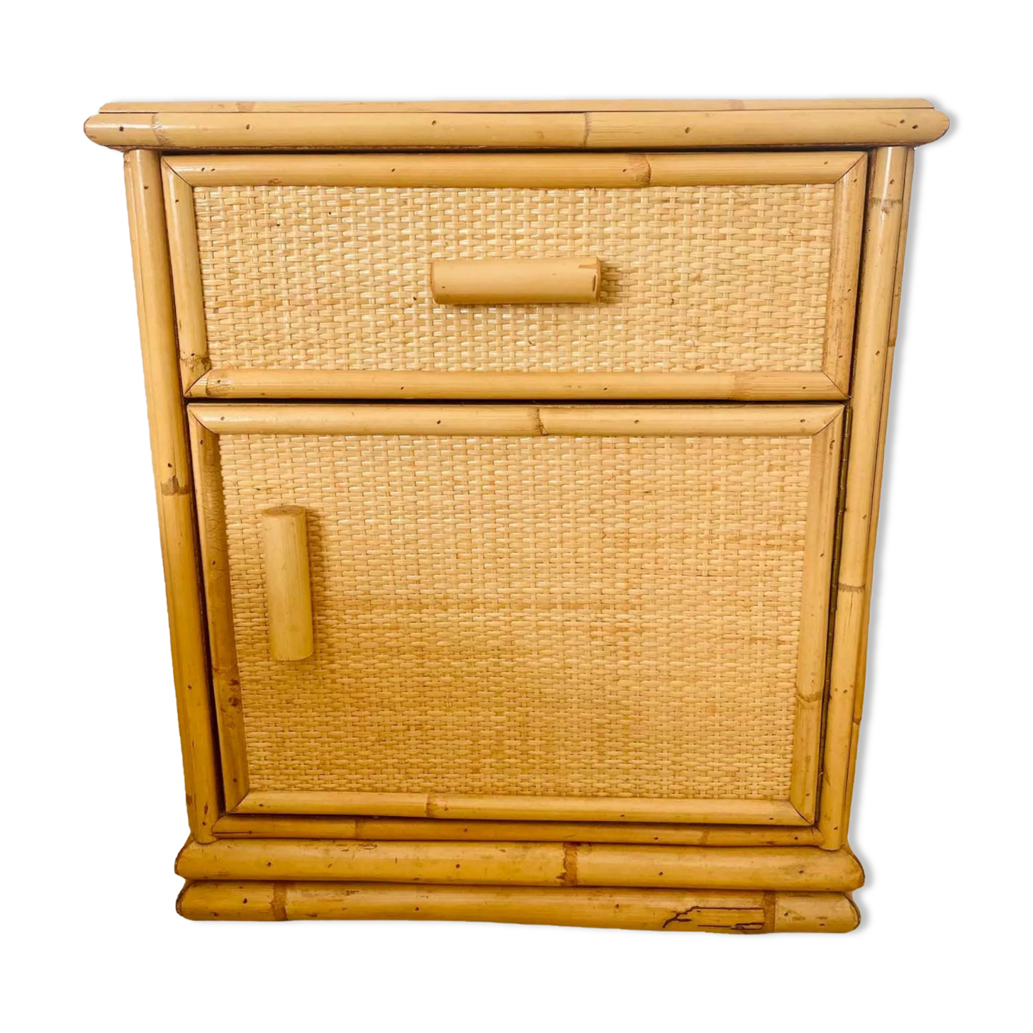 Bedside rattan bedside table