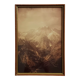 Old silver photo, massif des Ecrins, sepia tones, framed 36 x 25 cm