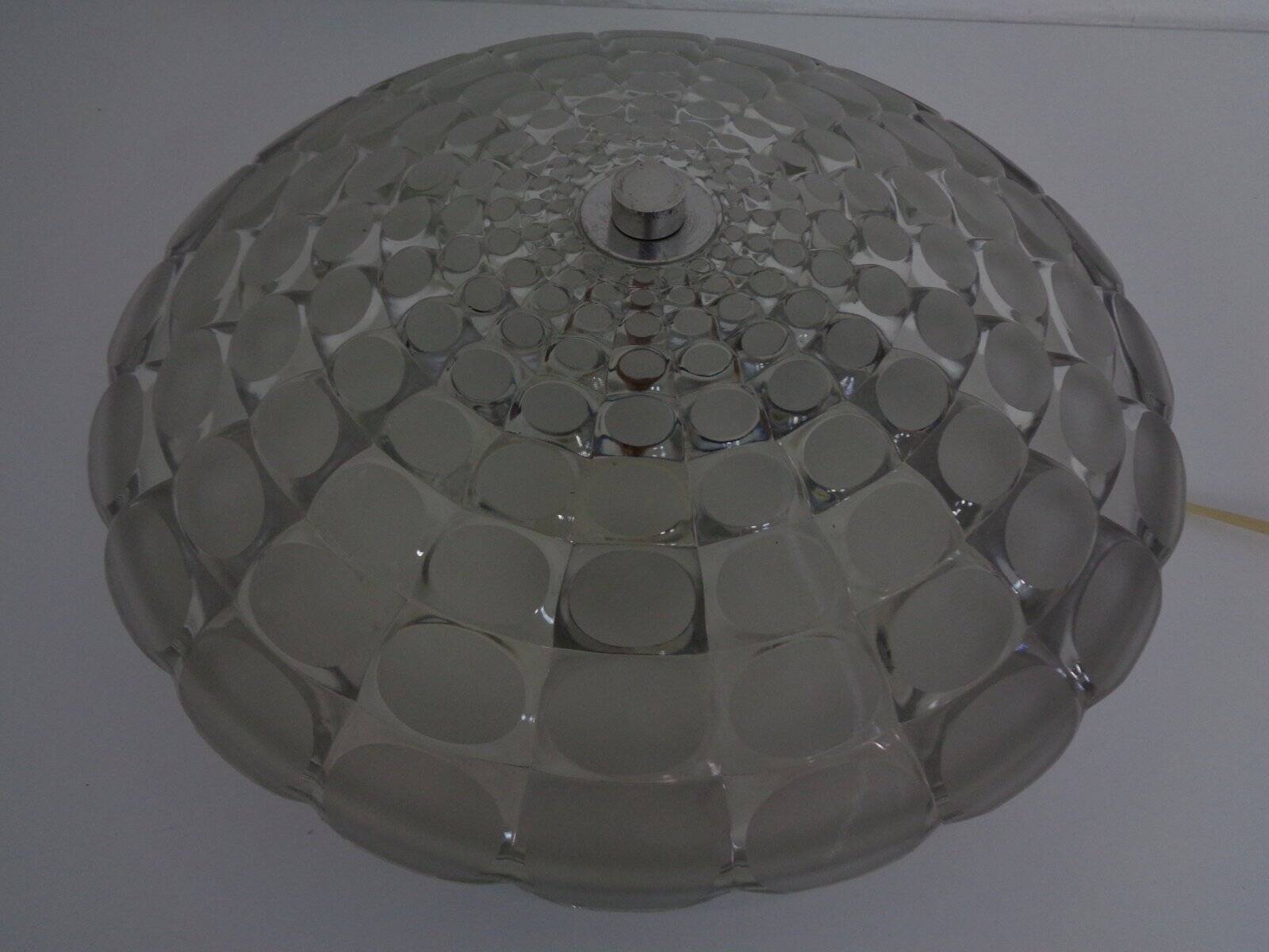 Large German Glass Ceiling Lights, Set of 2, 1960s