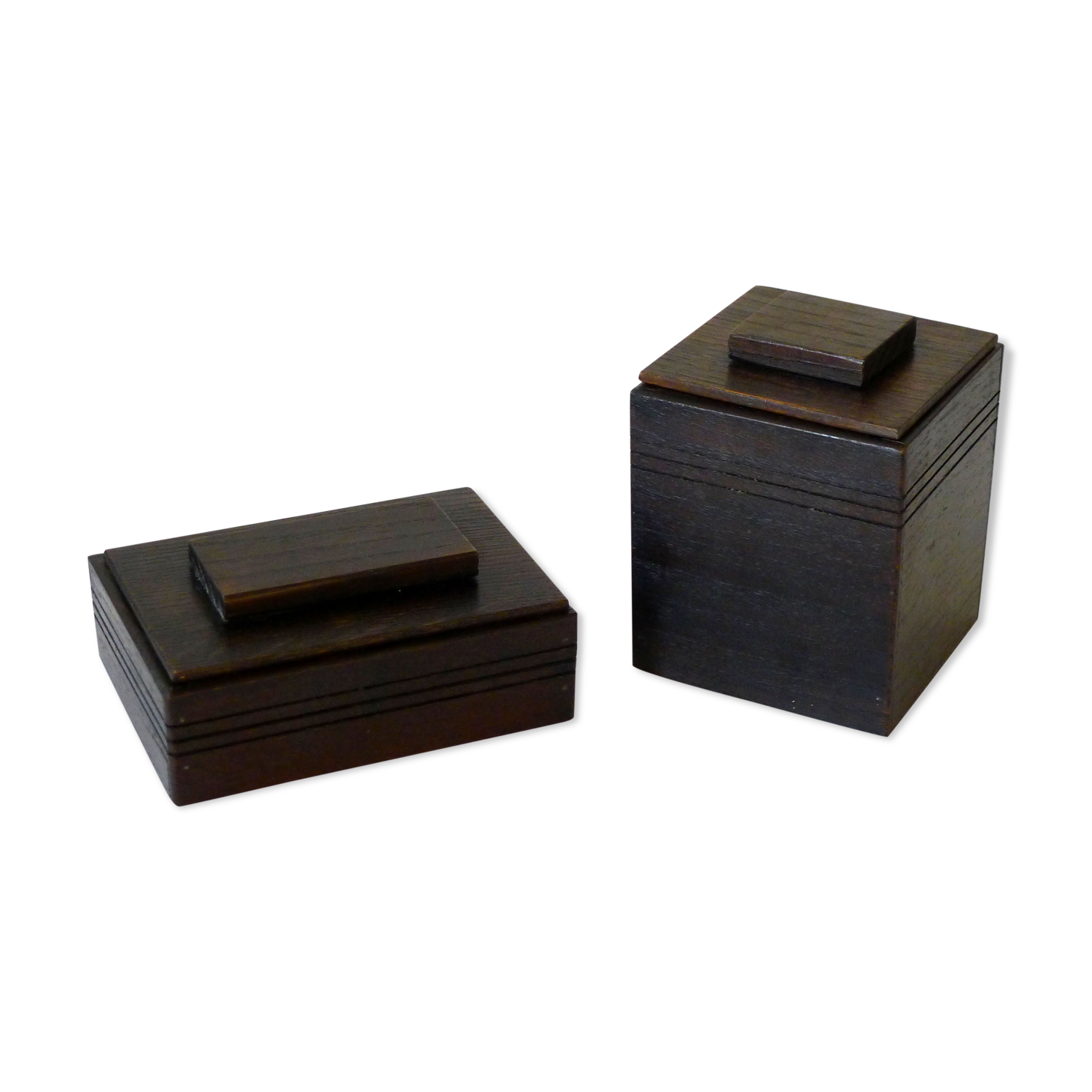 Pair of wooden Art Deco boxes