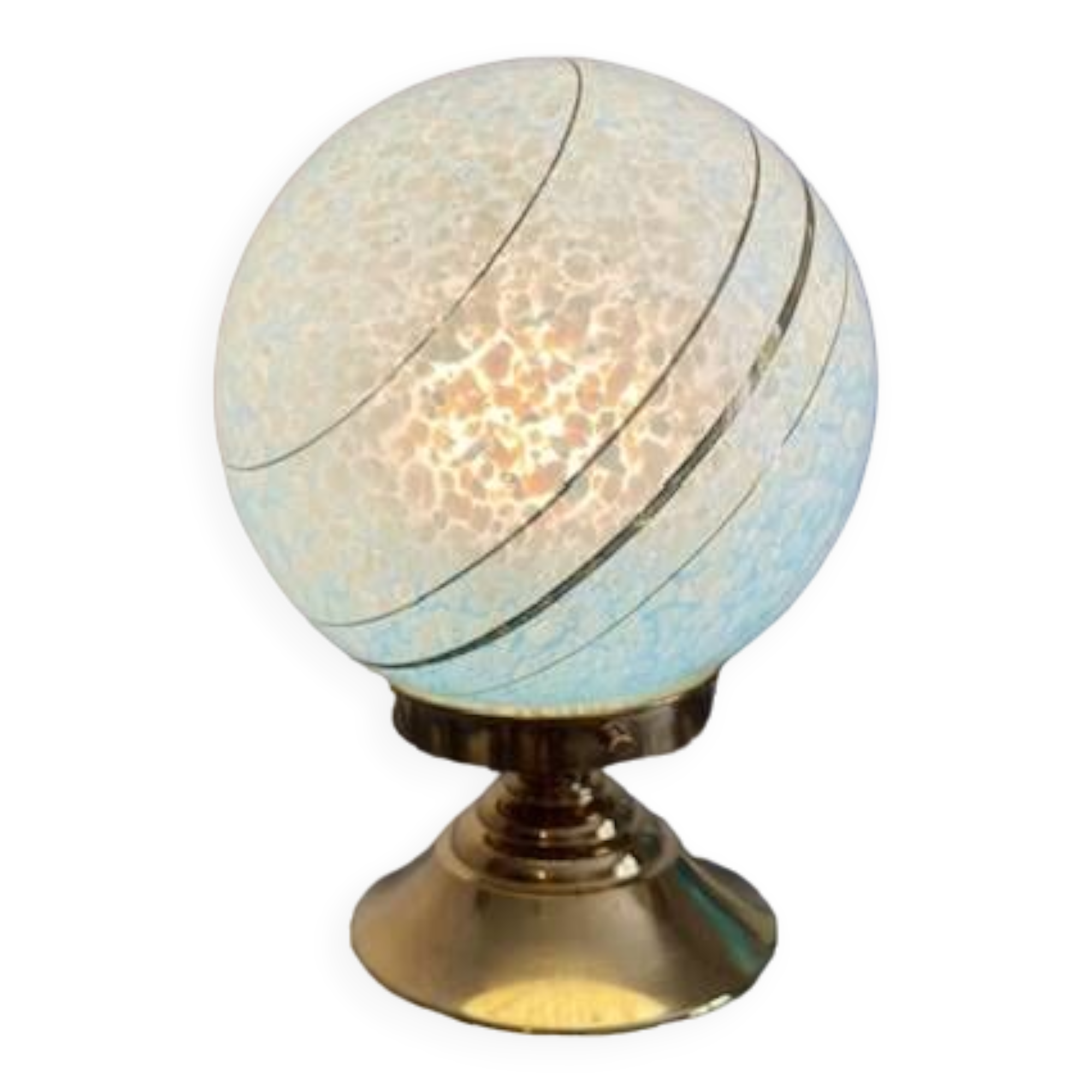 Art Deco lamp in blue Clichy glass