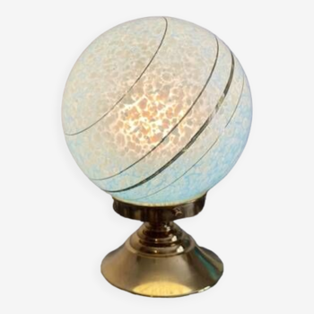 Art deco lamp in blue clichy glass