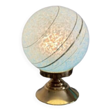 Lampe art déco verre de clichy bleu