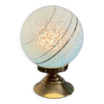 Art Deco lamp in blue Clichy glass