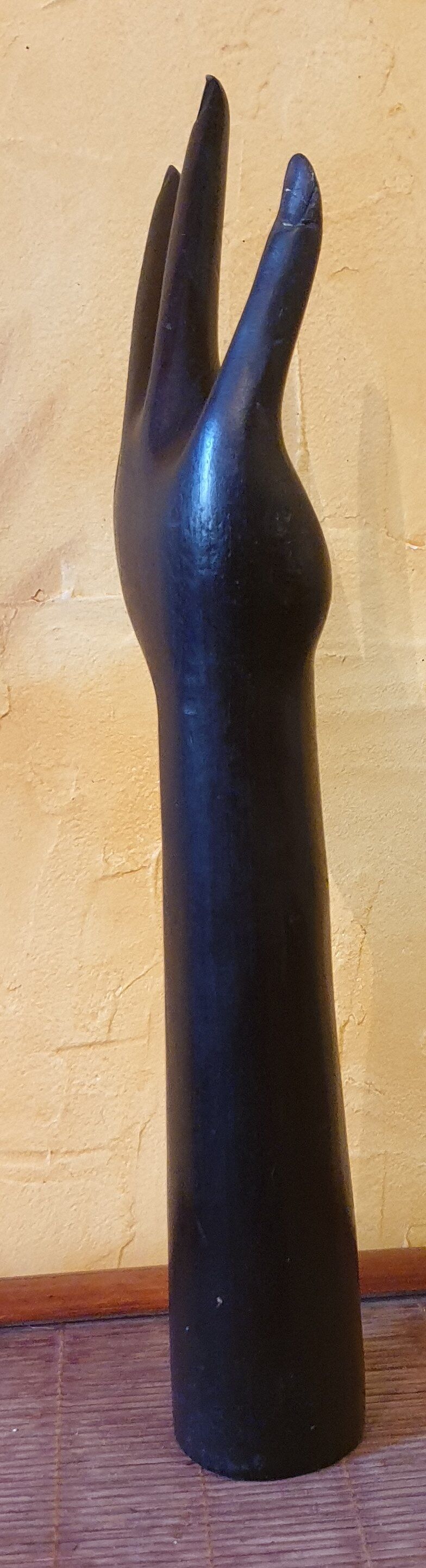 Hand carved in blackened wood, 70s
