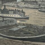 Lithograph by Henri Rivière The Pont des Saints-Pères and the Louvre