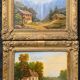 Counterpart of HST paintings "Animated mountain landscape" XIX° + frame