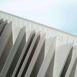 Vintage 1960s metal magazine rack, storage for single LPs.