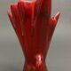 Free form red ceramic vase 1960 by J.L. or J.C.