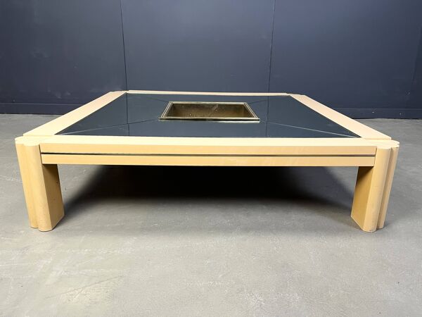 Table basse vintage en laque par Alain Delon pour Maison Jansen, années 1970