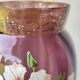 Vase en verre violet émaillé fleurs legras