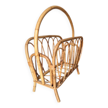 Rattan magazine rack