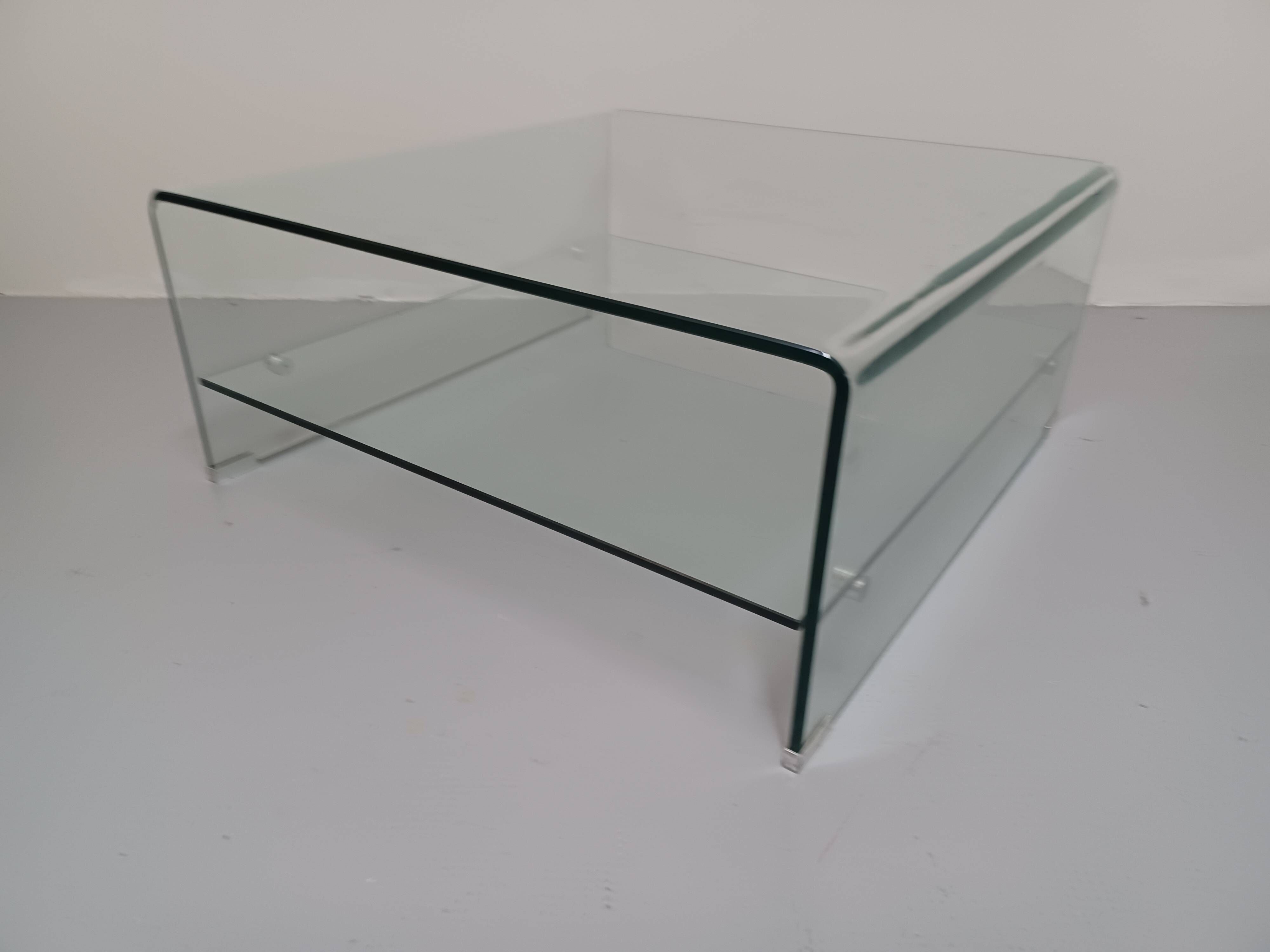 Coffee table, molded glass