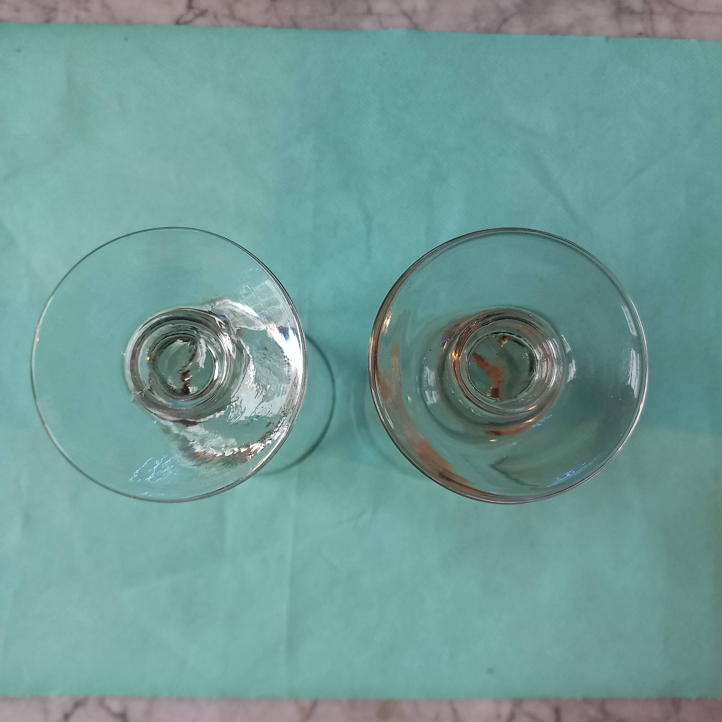 2 old mazagran coffee glasses or absinthe glasses