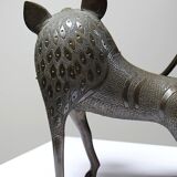 Subject, lion, hyena, beast in Bronze from Benin Dahomey Cotonou vintage/old