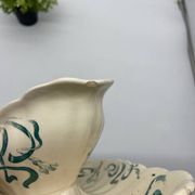 Longchamp earthenware gravy boat, Robert charcoal maker, Iris, art nouveau