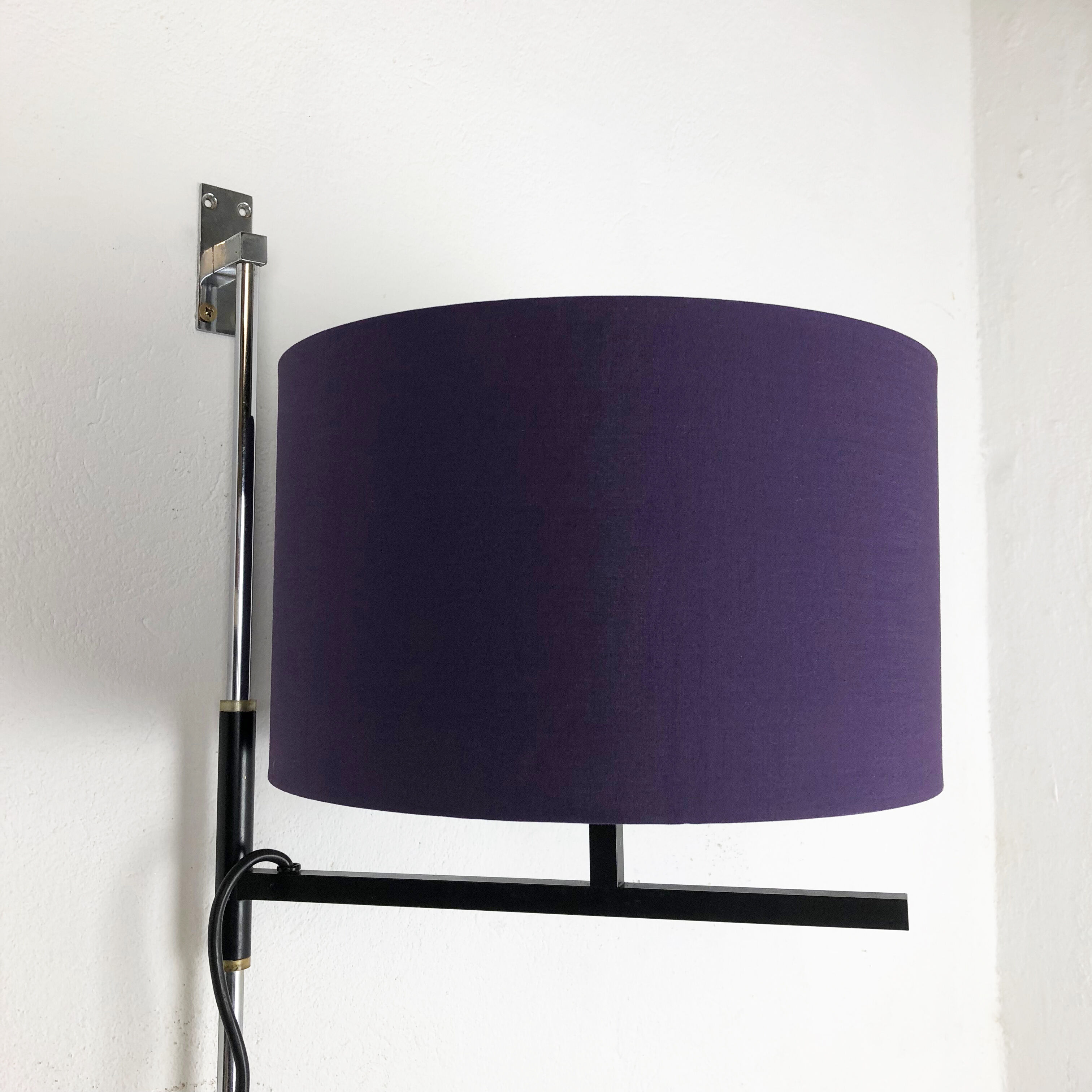 Original minimalist adjustable metal wall light, Germany 1960s