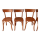 Ensemble de 4 chaises bistrot en bois de hêtre années 50