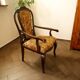 Antique Queen Anne Revival Carver Armchair with Floral Tapestry Upholstery