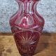 Bohème large crystal vase with red overlay, wheel-cut, Belle Époque.