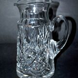 Pichet cannette ancienne en cristal richement taillé - palmette et étoile