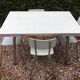 Formica table set with extensions + 4 Plastilux chairs