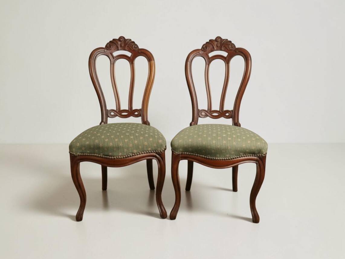 Paire de chaises en acajou époque Napoléon III fin XIXème